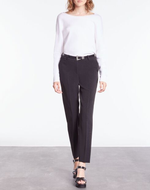 Pull en Laine mélangée avec bouton dans le dos écru