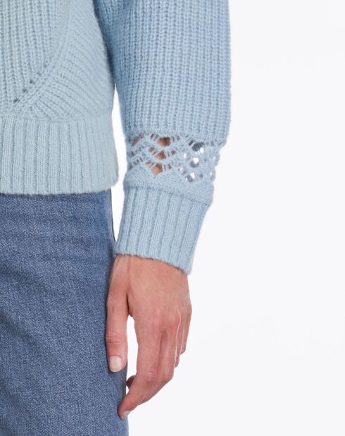 Pull en Laine mélangée bleu