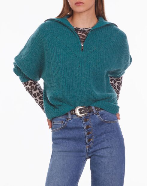 Pull en Laine mélangée bleu