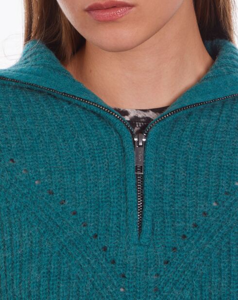 Pull en Laine mélangée bleu