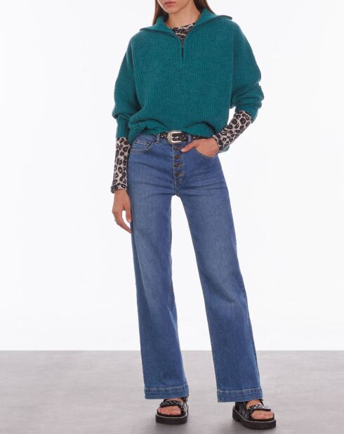 Pull en Laine mélangée bleu