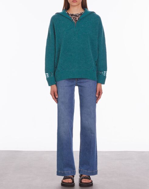 Pull en Laine mélangée bleu