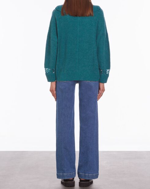 Pull en Laine mélangée bleu