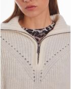 Pull en Laine mélangée écru