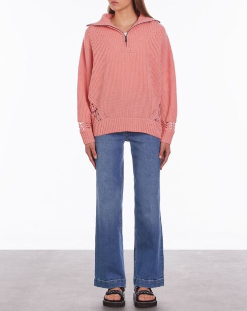 Pull en Laine mélangée rose