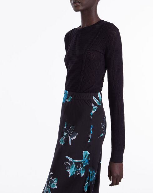 Pull en maille ajourée noire