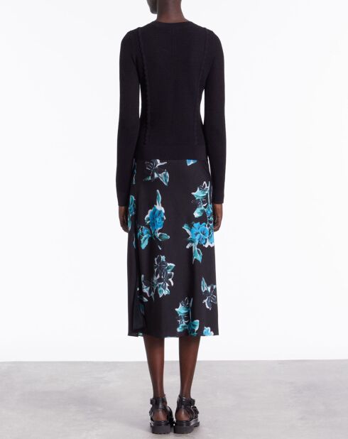 Pull en maille ajourée noire