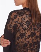 Pull avec dos en dentelle noir