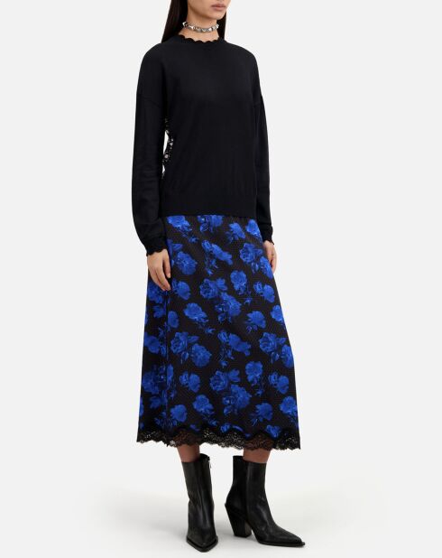 Pull noir avec dos en dentelle