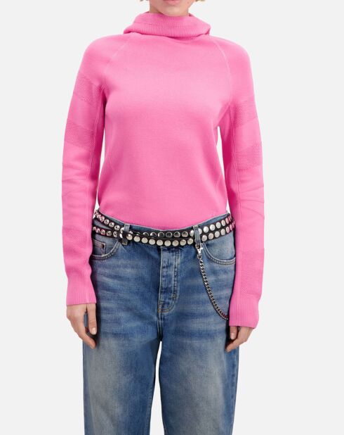Maglione passamontagna rosa