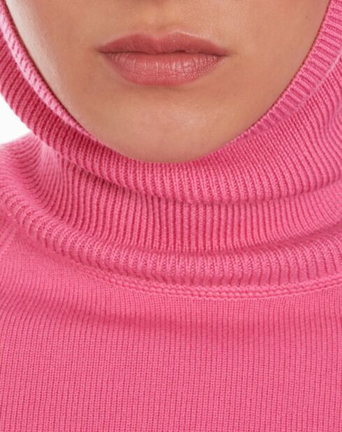 Maglione passamontagna rosa