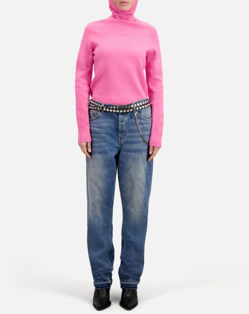 Maglione passamontagna rosa