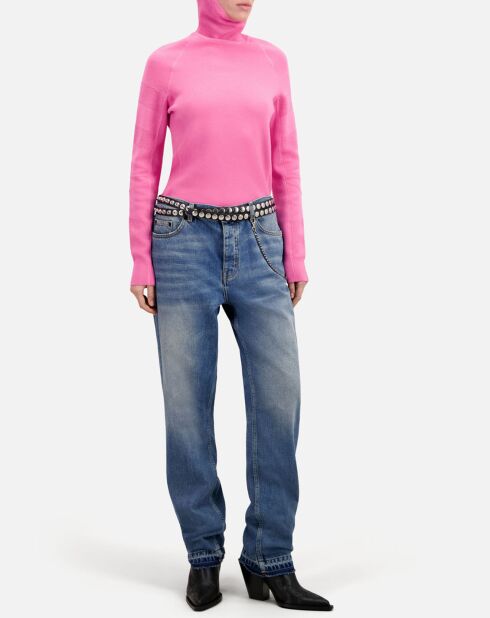 Maglione passamontagna rosa