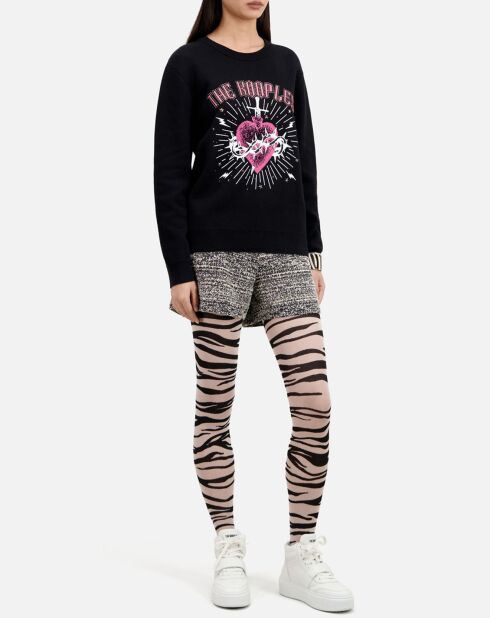 Pull en Laine mélangée Dagger through heart avec étoiles noir