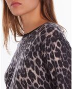 Pull 100% Cachemire imprimé noir