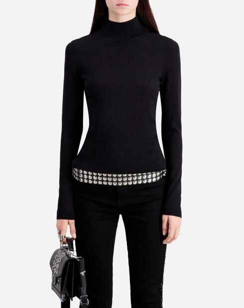 Pull effet pailleté noir
