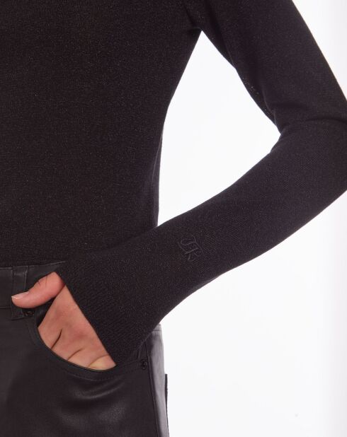 Pull effet pailleté noir