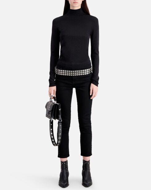 Pull effet pailleté noir
