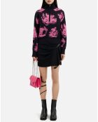 Pull en Laine mélangée à fleurs noir