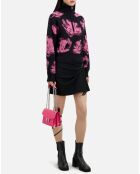 Pull en Laine mélangée à fleurs noir