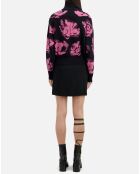 Pull en Laine mélangée à fleurs noir