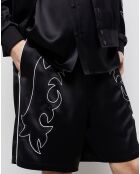Short avec broderies Western noir