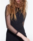 Robe fitée avec incrustation noire