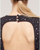 Robe courte détails strass noire