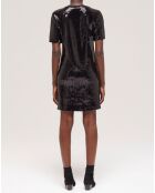 Robe courte à sequins noire