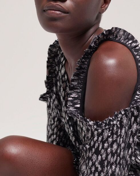 Robe courte léopard argentée