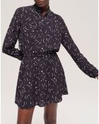 Robe courte imprimée noire