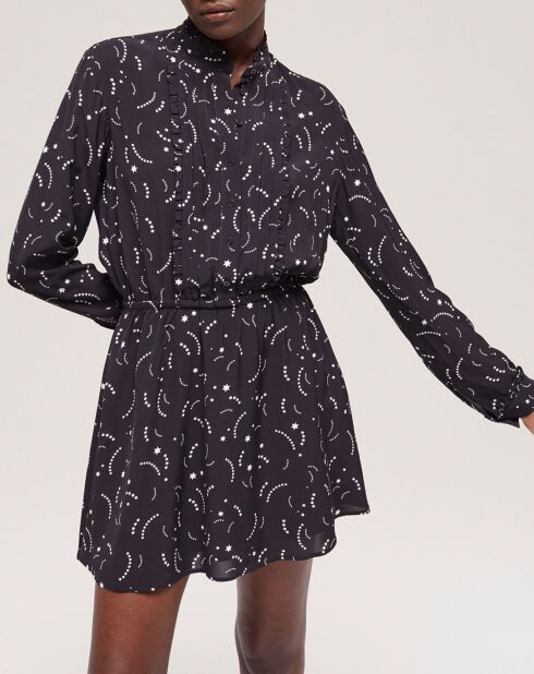 Robe courte imprimée noire