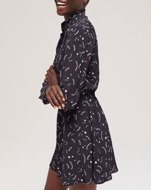 Robe courte imprimée noire
