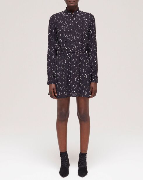 Robe courte imprimée noire