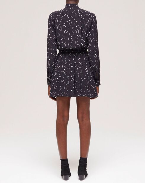 Robe courte imprimée noire