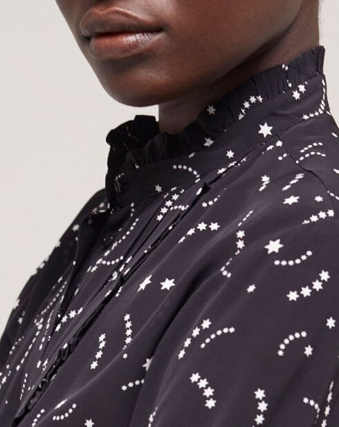 Robe courte imprimée noire