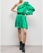 Robe courte asymétrique verte