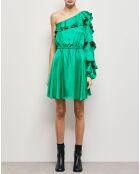 Robe courte asymétrique verte