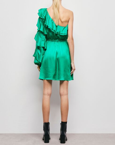 Robe courte asymétrique verte