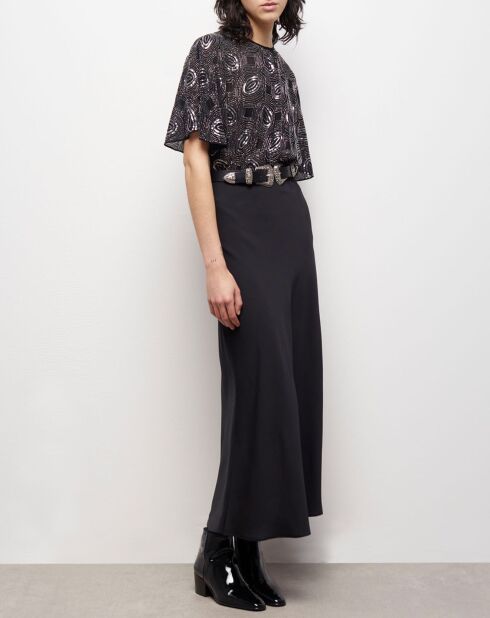 Robe longue à perles noire