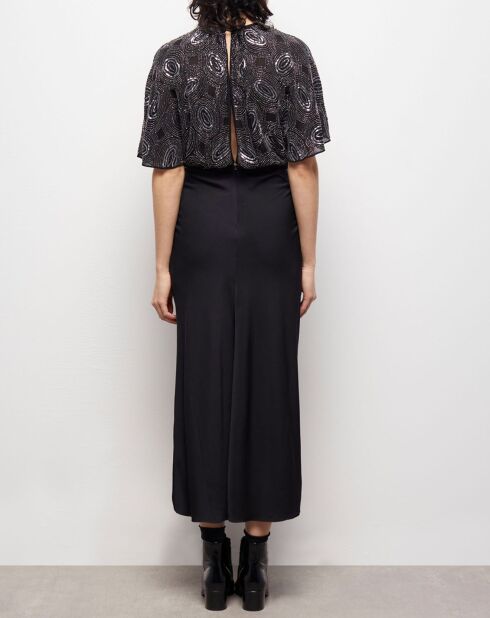 Robe longue à perles noire
