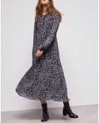 Robe longue imprimée noire