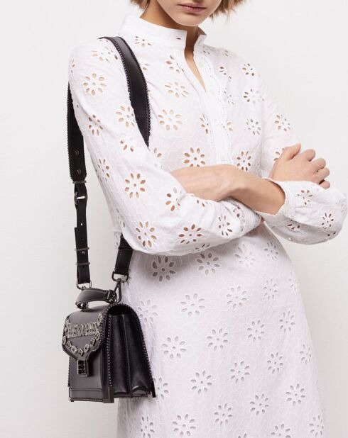 Robe longue en broderie anglaise blanche