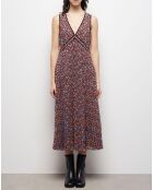 Robe longue plissée multicolore