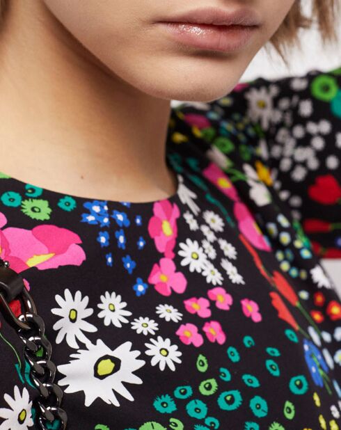 Robe longue imprimée avec ouvertures multicolore