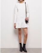 Robe courte avec volant blanche