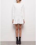 Robe courte avec volant blanche