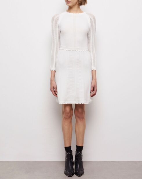 Robe courte en maille blanche