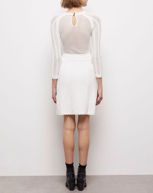 Robe courte en maille blanche