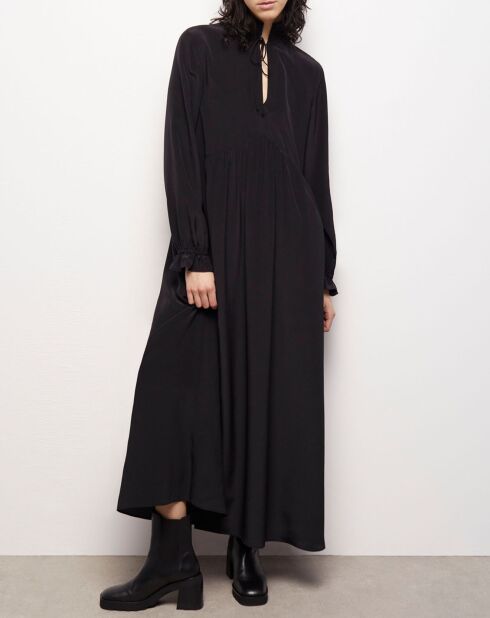 Robe longue 100% Soie noire